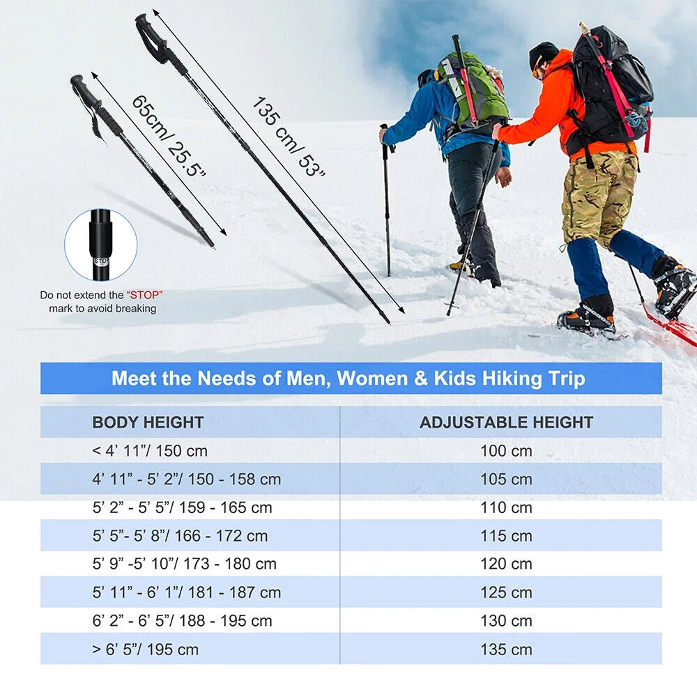 Blue Aluminum Quick Lock Trekking Poles Z634123