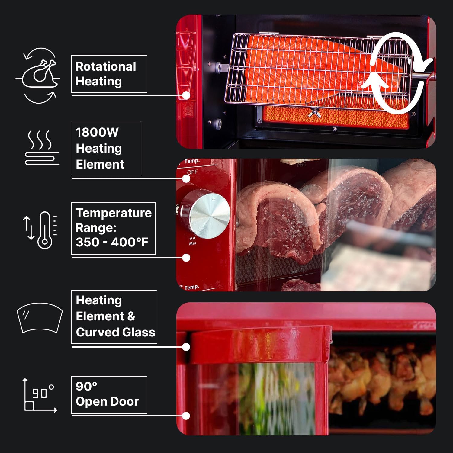 Gas Rotisserie Oven Grill Roaster with Auto Rotating Skewers C92896