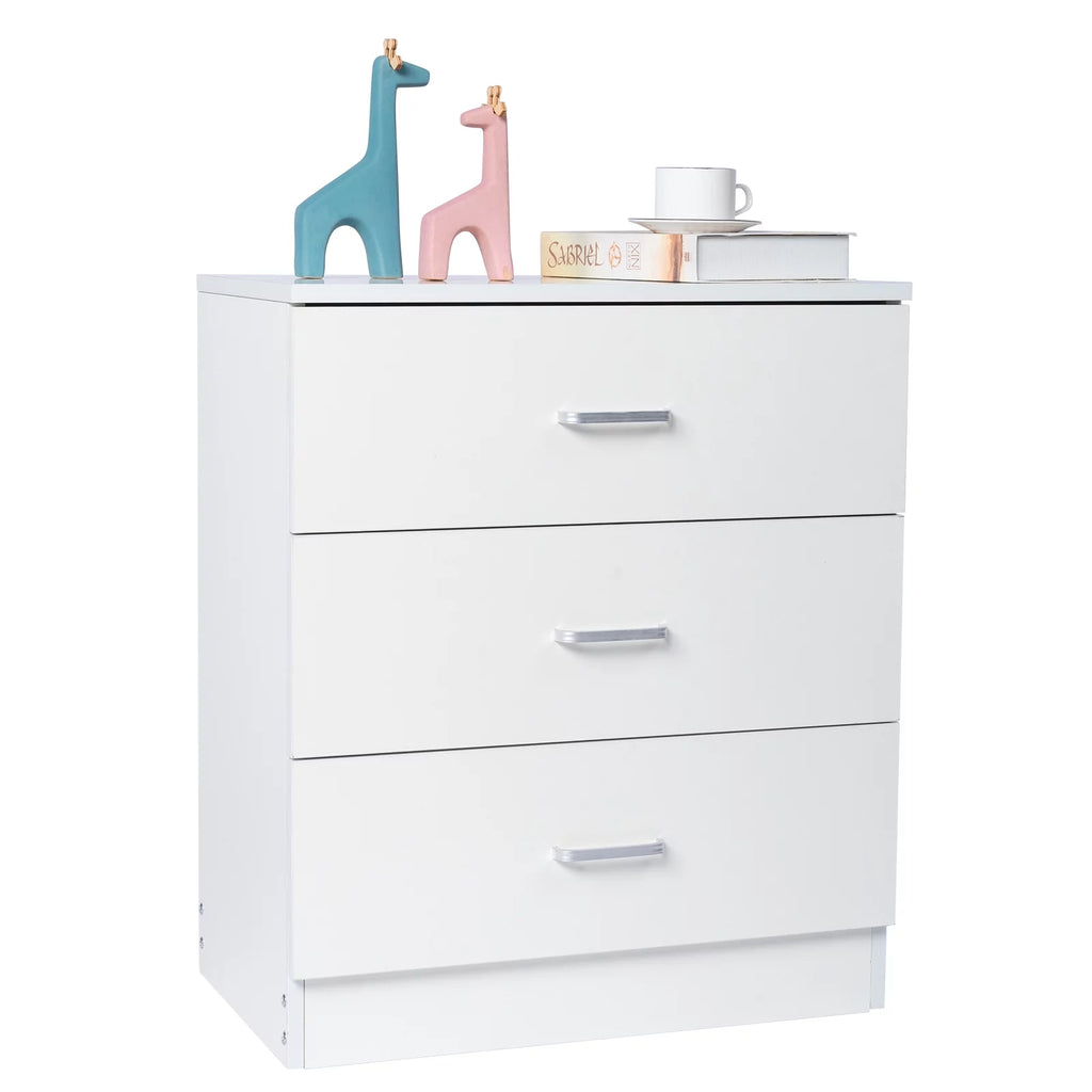White 3-Drawer Wooden Dresser M65035