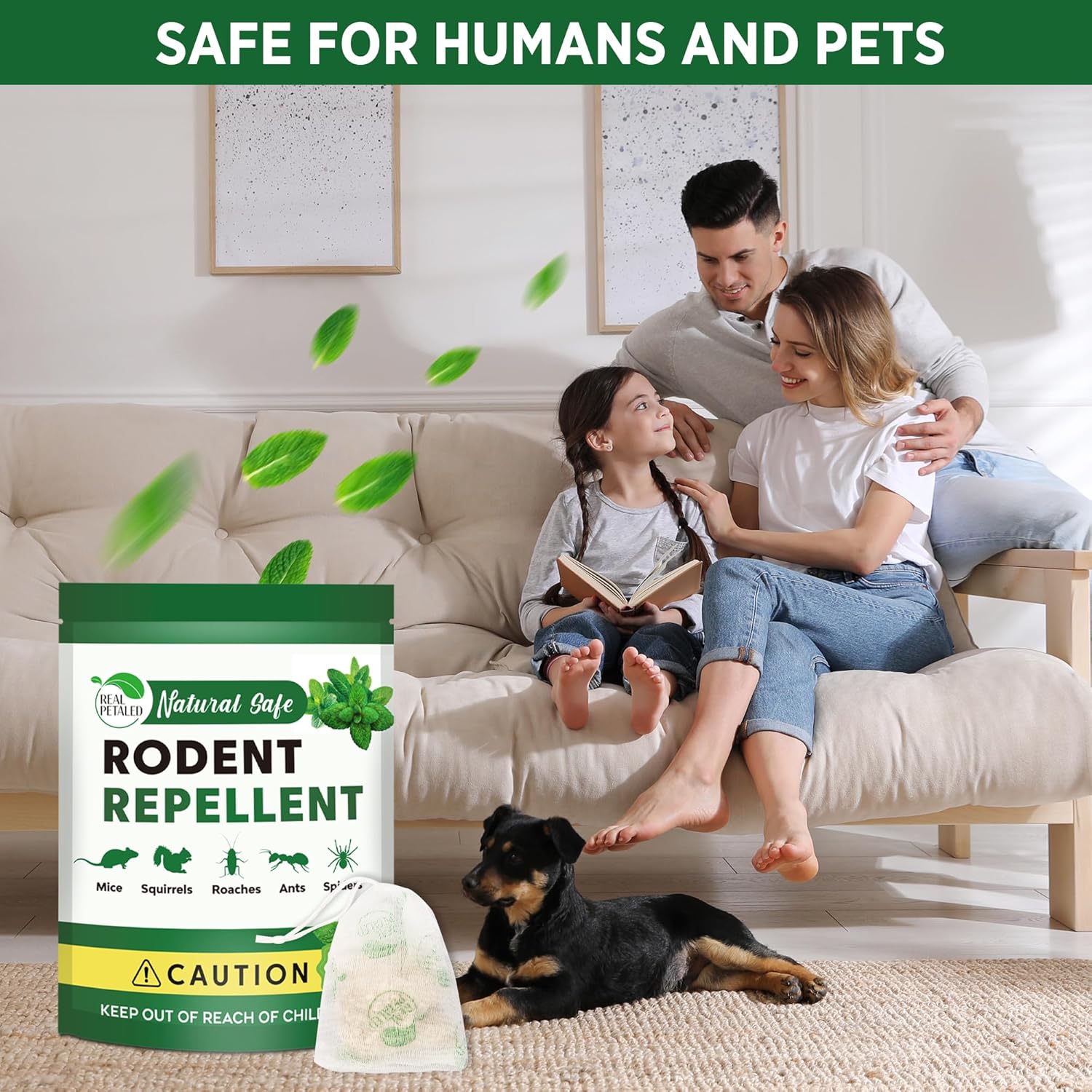Natural Peppermint Oil Rodent Repellent Pouches, 10 Pouches T85831