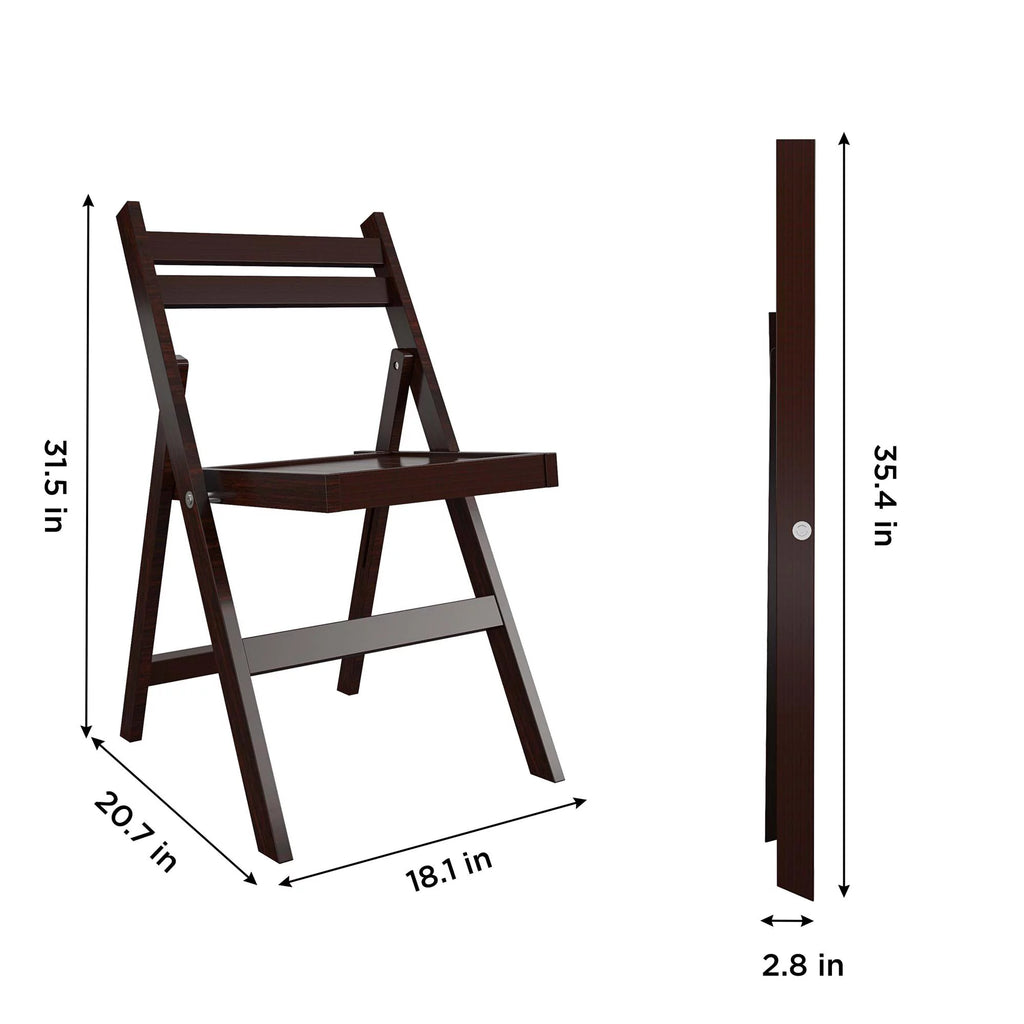 Dark Mahogany Folding Wood Chair, 2-Pack M745002