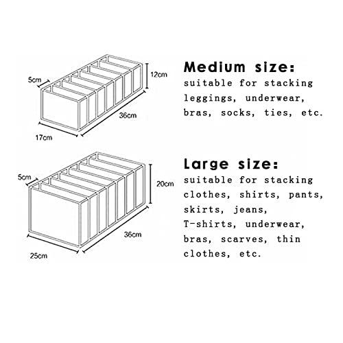 7 Grids Washable White Large Clothes Drawer Organizer D21259