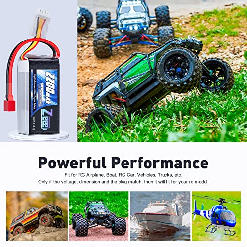 3S Lipo Battery 2200mAh 11.1V 50C Shorty Pack with T Connector (2 Pack) D5791