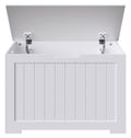 White Wooden Toy Box Storage Chest with 2 Safety Hinges J1425