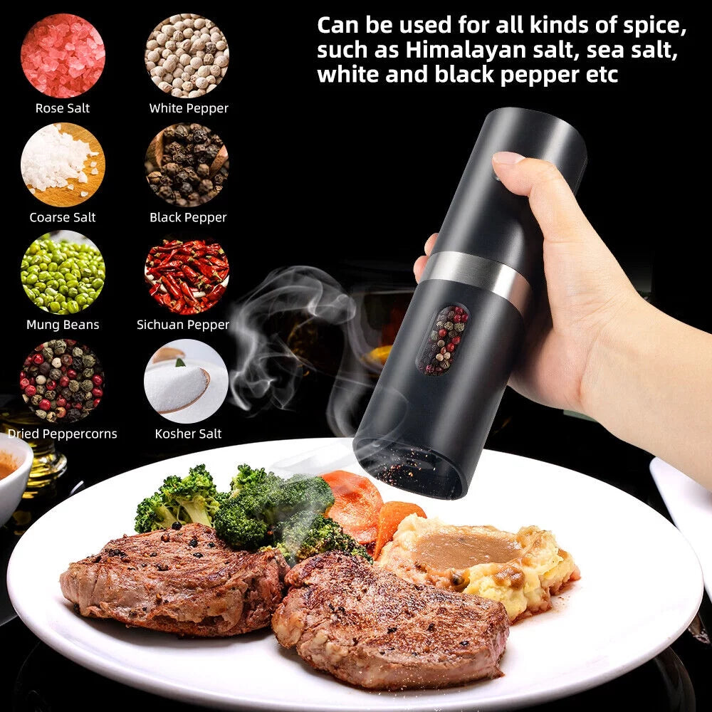 Set of 2 Rechargeable Electric Salt and Pepper Grinder with Adjustable Coarseness I775594