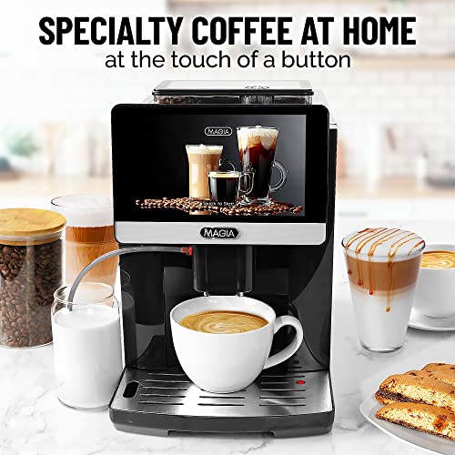 Black/Silver Espresso Machine with Grinder and Milk Frother U419049