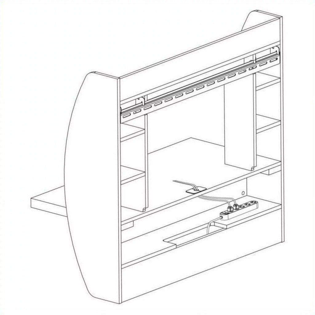 White Wall Mounted Desk with Storage R191