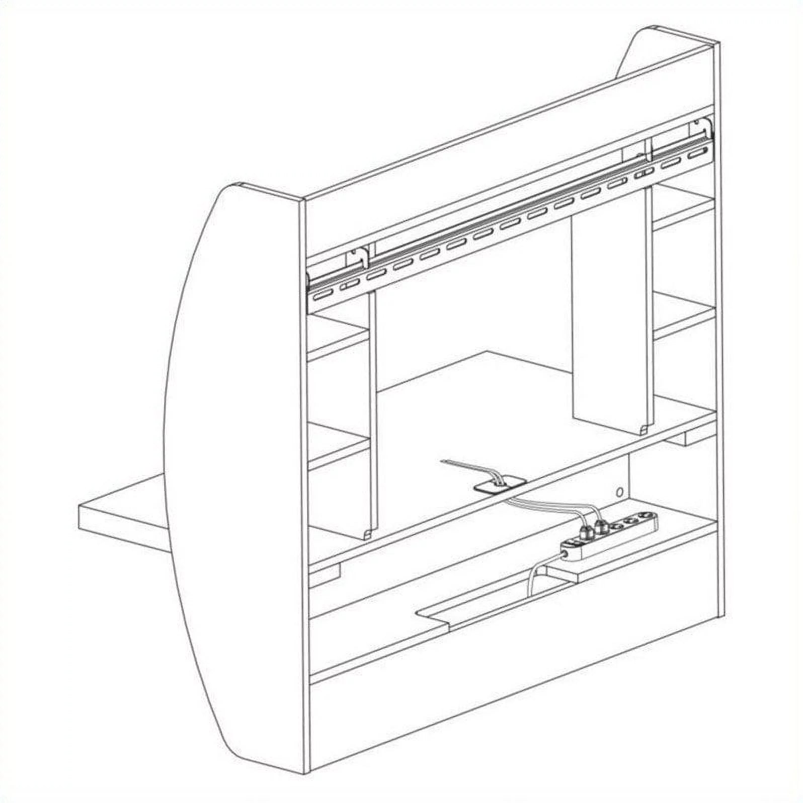 White Wall Mounted Desk with Storage R191