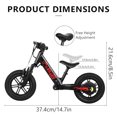 Electric Bike for Kids, 100W Electric Balance Bike, 12 inch Inflatable Tire V308554