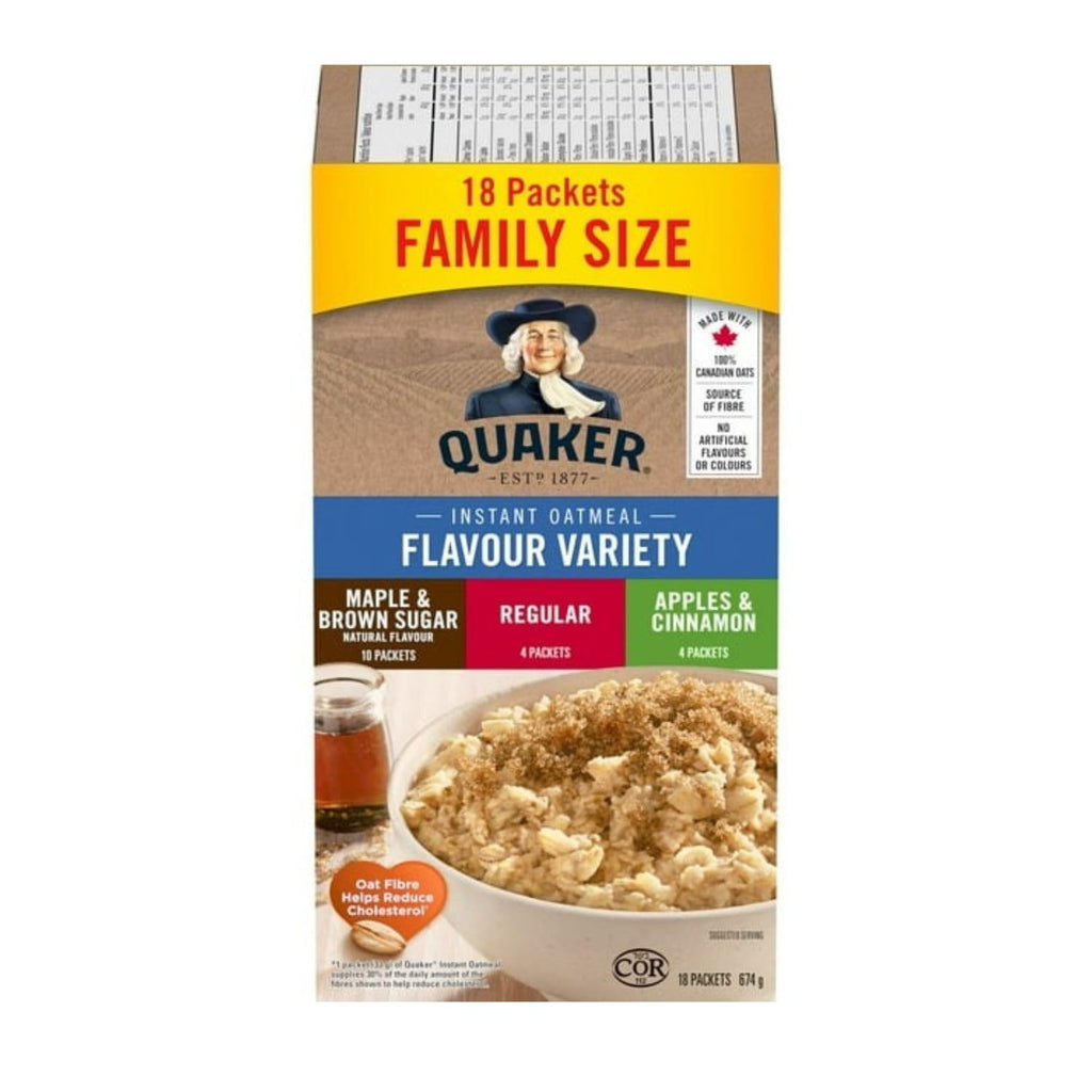 Maple & Brown Sugar, Apples & Cinnamon Instant Oatmeal, 18ct, 24.5 oz (Pack of 3) G388586