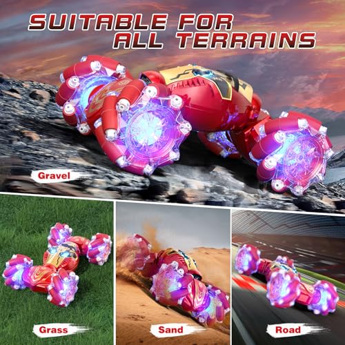 Remote Control Car Gesture RC Stunt Car with Spray Lights Music 4WD 2.4GHz Off-Road 360° Rotation Toy Car U497