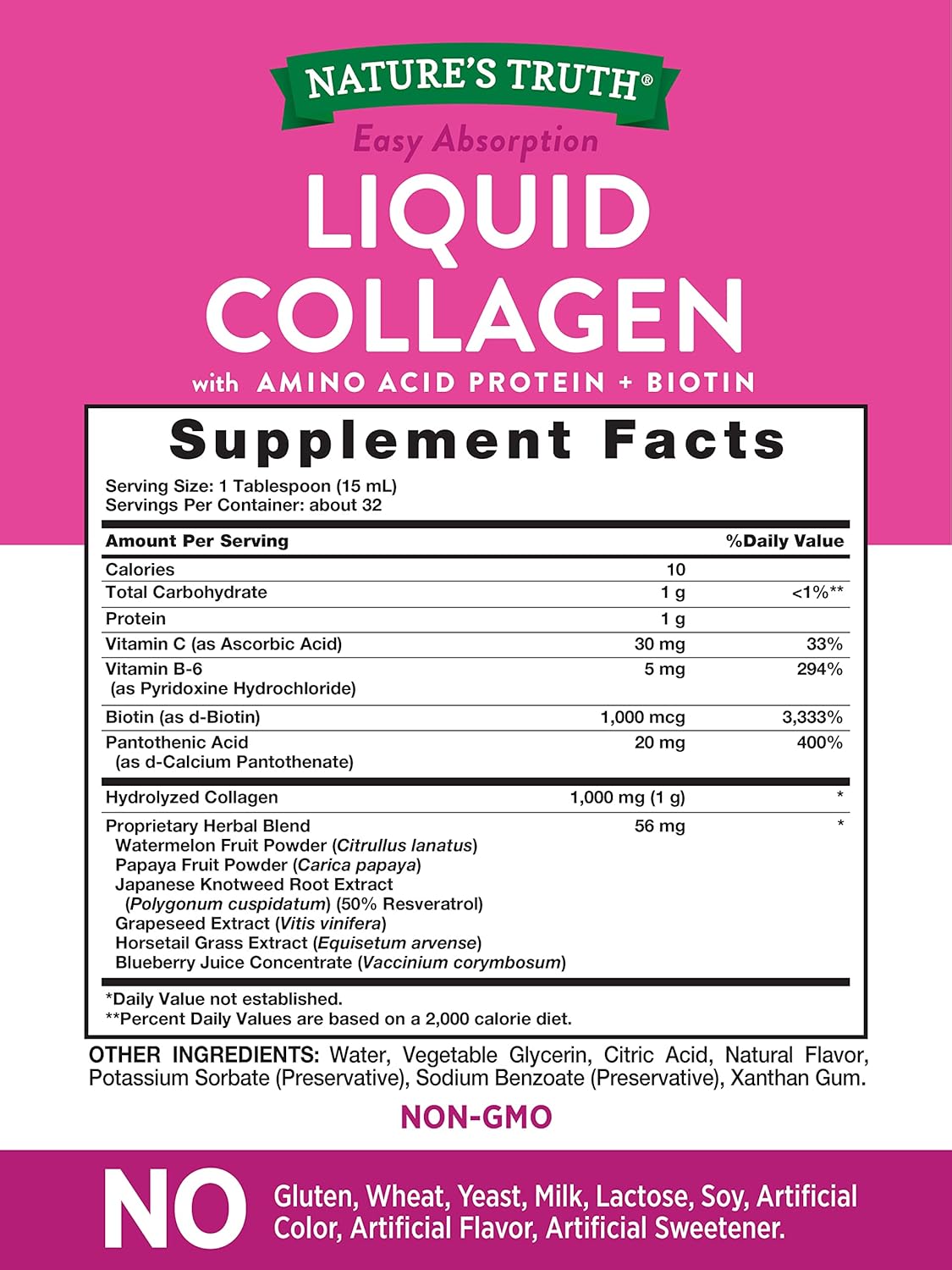 Off-White Liquid Collagen Supplement 16 oz L9266