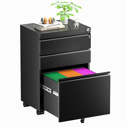 Black 2 Drawer Locking Metal File Cabinet A658