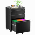 Black 2 Drawer Locking Metal File Cabinet A658