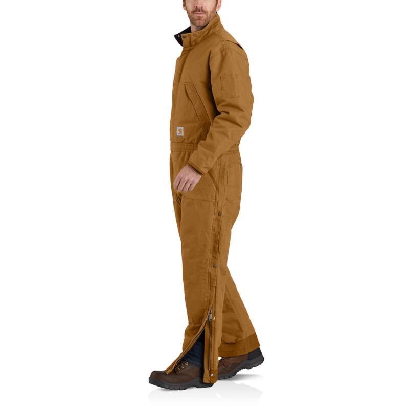 Brown Loose Fit Washed Duck Insulated Coverall J417933