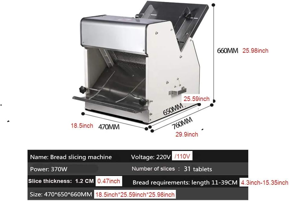 Stainless Steel Electric Bread Slicing Machine (37pcs Blade, 220V/50HZ) S240