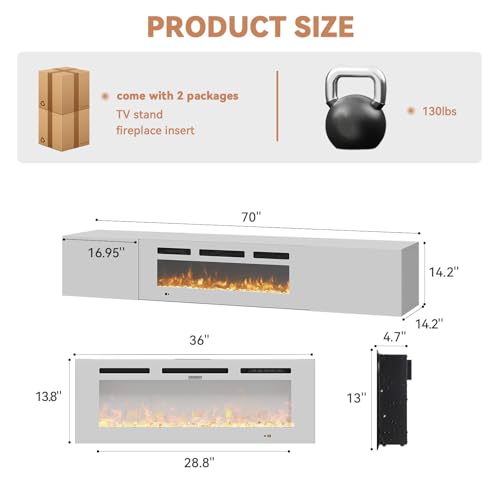 Black TV Stand with 36" Electric Fireplace Z267103