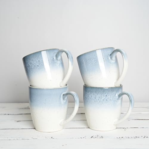 Ceramic Coffee Mug Set of 4, 17 Oz, Green Q8213