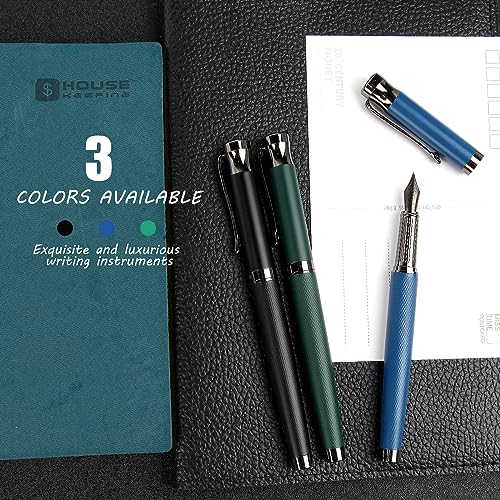 Green Medium Nib Fountain Pen Set with 10 Ink Cartridges and Ink Converter P218