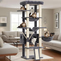 68.1-inch Tall Cat Tree with Sisal-Covered Scratching Posts, Smoky Gray T5598
