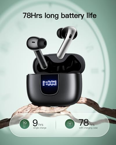 Wireless Earbuds Bluetooth 5.3 In-ear with Wireless Charging Case LED Power Display J3656