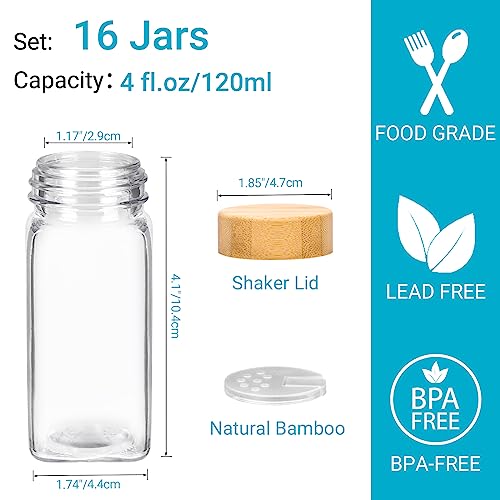 4 oz Glass Spice Jars with Bamboo Lids, 24 Pack G940