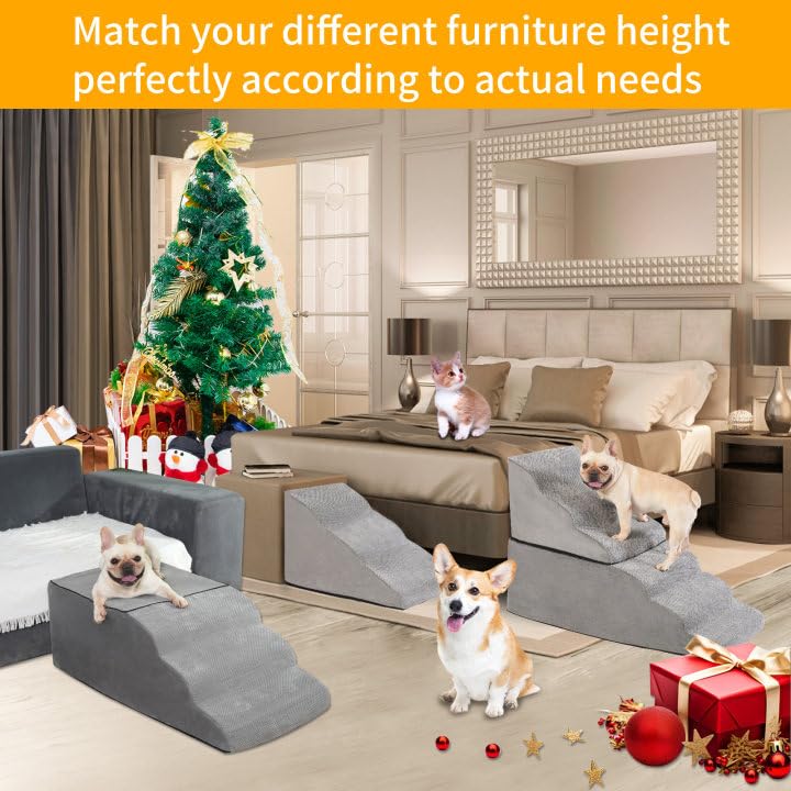 6 Tier Pet Stairs with Handle and Washable Cover L1800