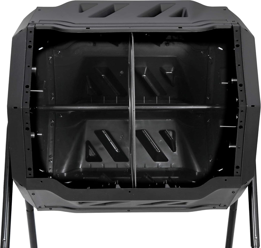 43 Gallon Black Dual Chamber Composting Tumbler I519