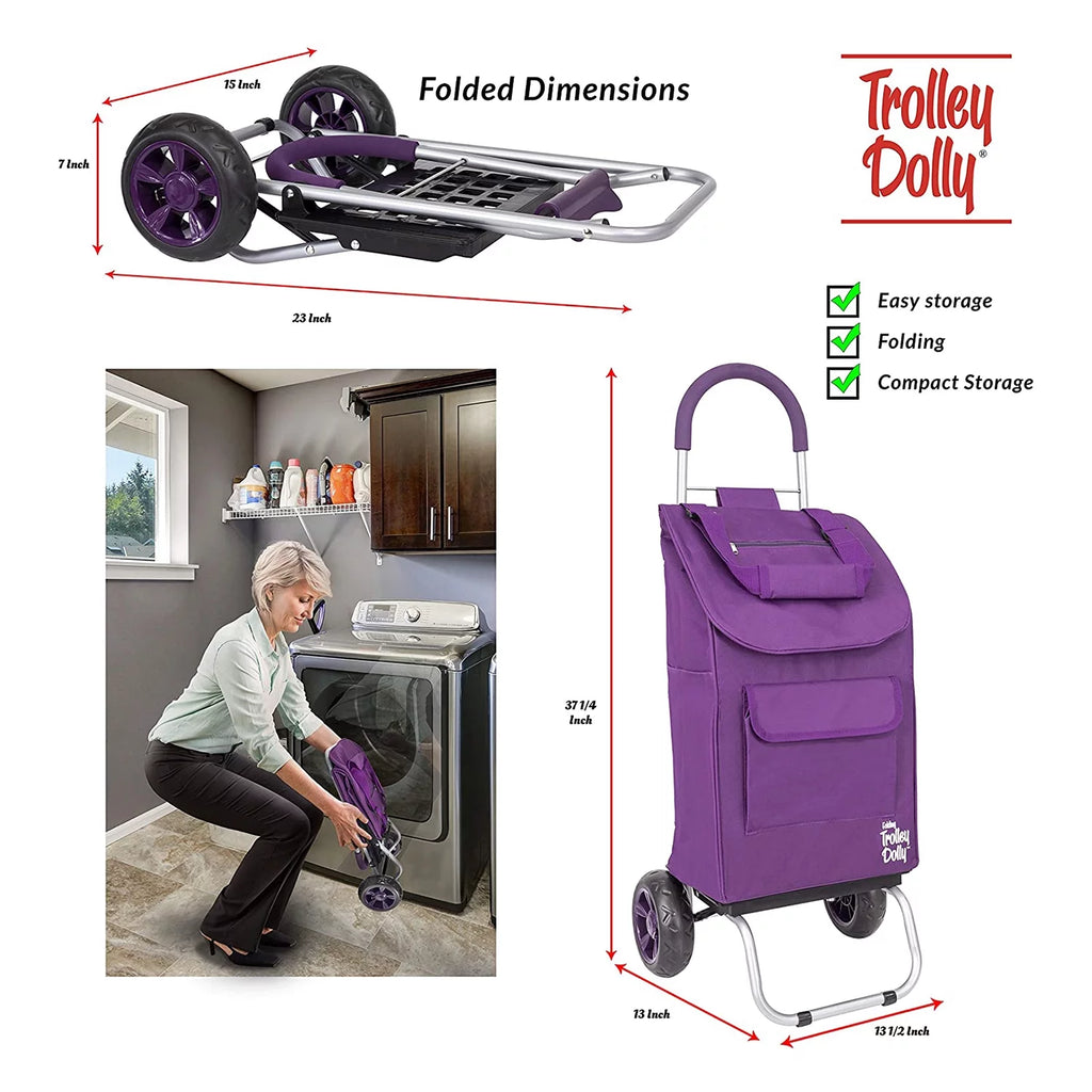 Purple Foldable Shopping Cart N459