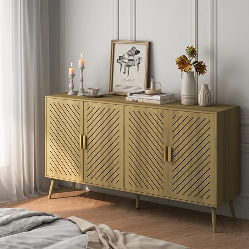 Walnut Wood Sideboard Cabinet with 4 Doors I25741