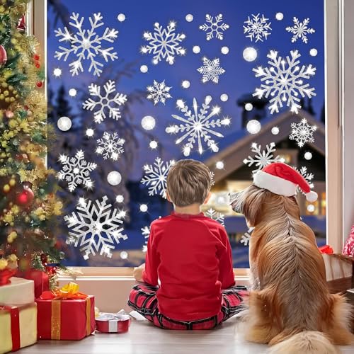 Extra Large Glitter Snowflake Window Clings H60599