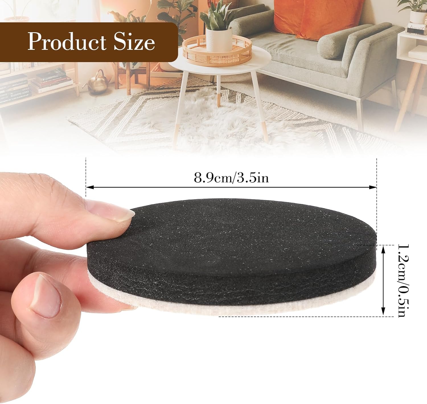 8Pcs 3.5 Inches Reusable Heavy Duty Furniture Sliders T856857