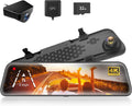 12" 4K Mirror Dash Cam Backup Camera with Front and Rear View Dual Cameras O841338