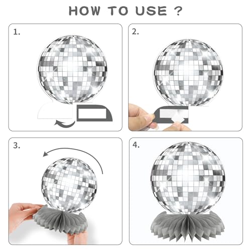 Silver Flat Disco Ball Centerpieces E439
