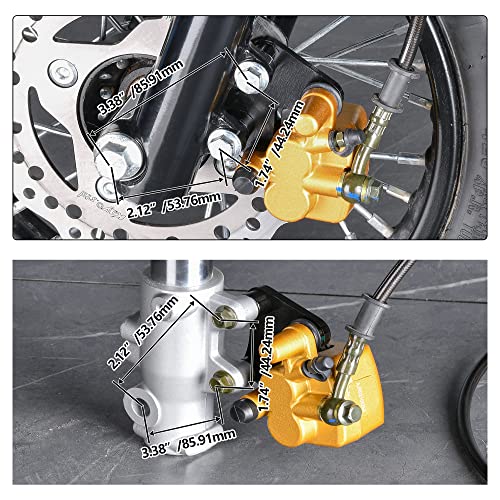 Front Disc Brake Master Cylinder Caliper with Brake Pad Assembly for 50cc 70cc 90cc 110cc 125cc Dirt Bike Pit Bike M1626