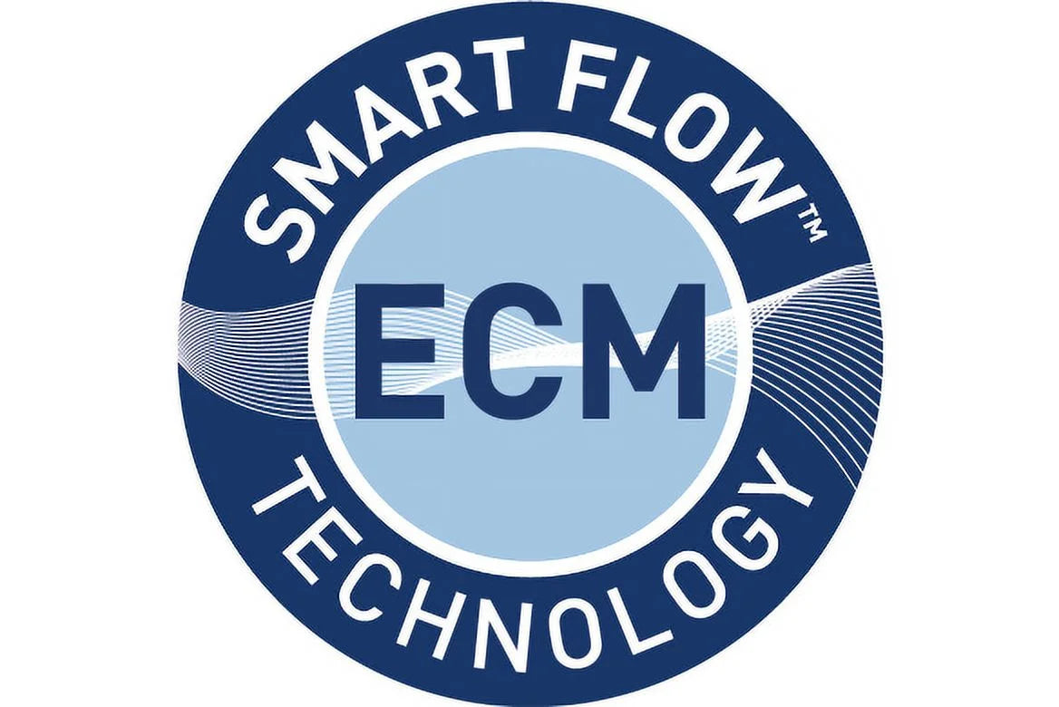 DC Fan with ECM motor and Pick-A-Flow 50, 80 or 100 CFM, Built-in Condensation Sensor, ceiling or wall mount, 3-3/8" housing depth U343305