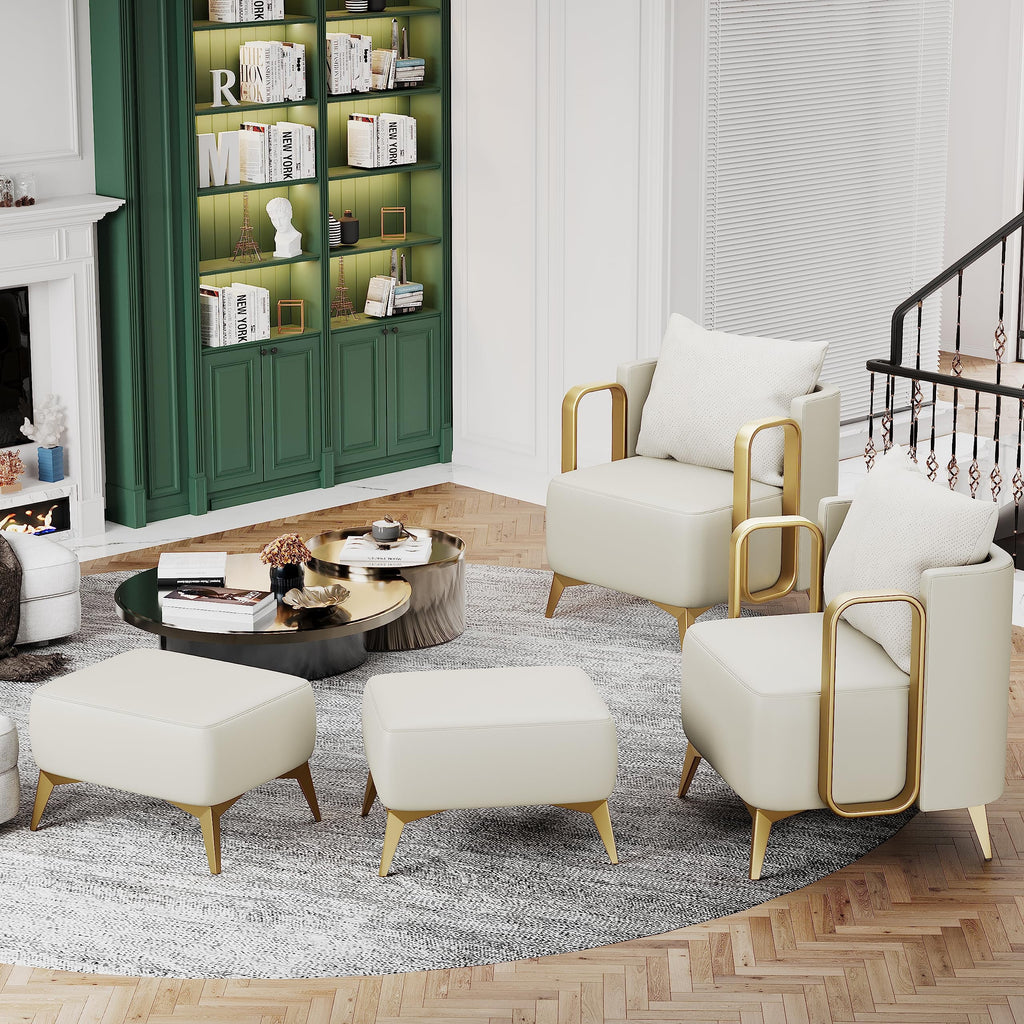 Velvet Accent Chair with Ottoman S36226