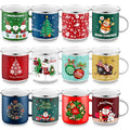 16 Pcs 12 oz Enamel Mugs Set F747553