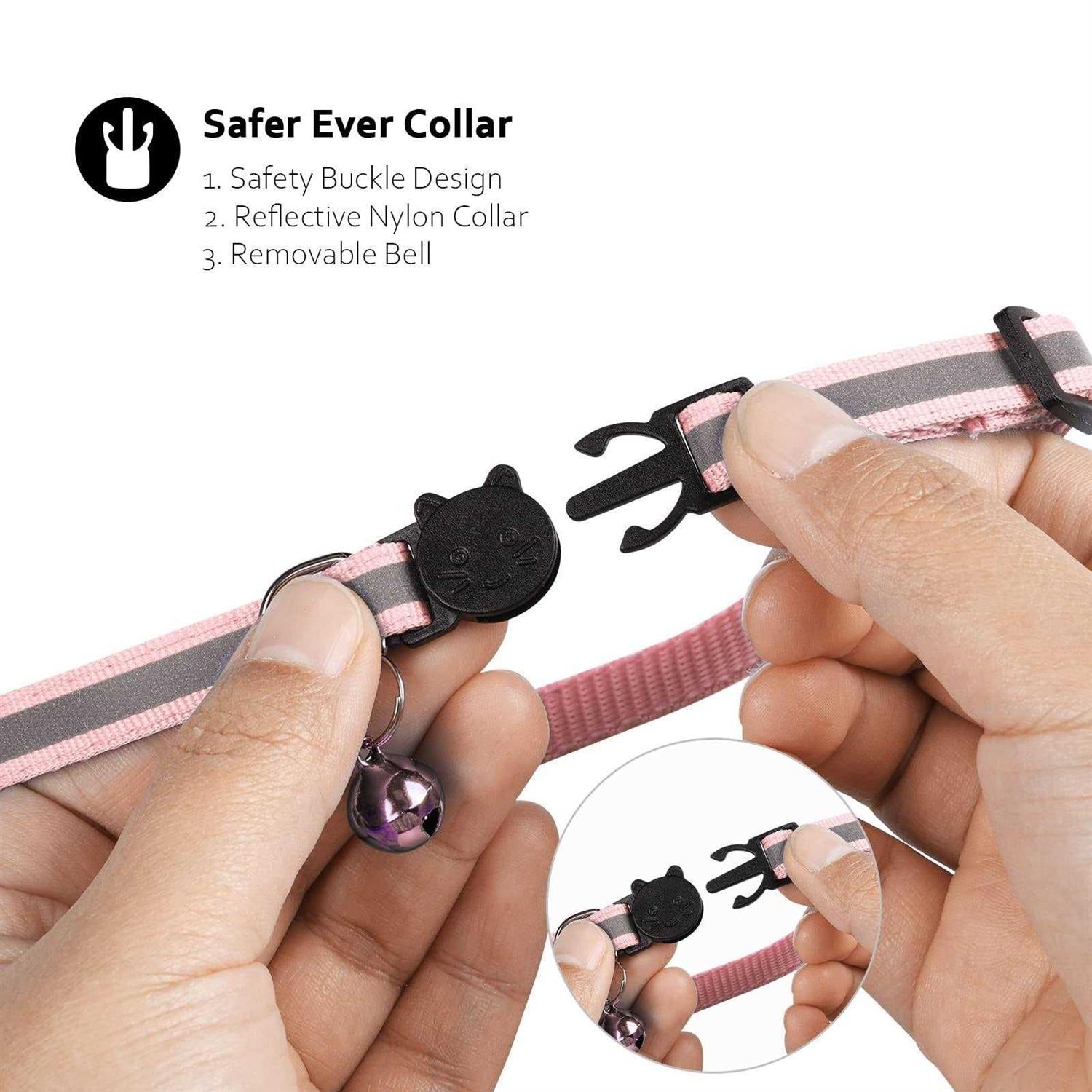 Breakaway Reflective Cat Collar with Air Tag Case D36415