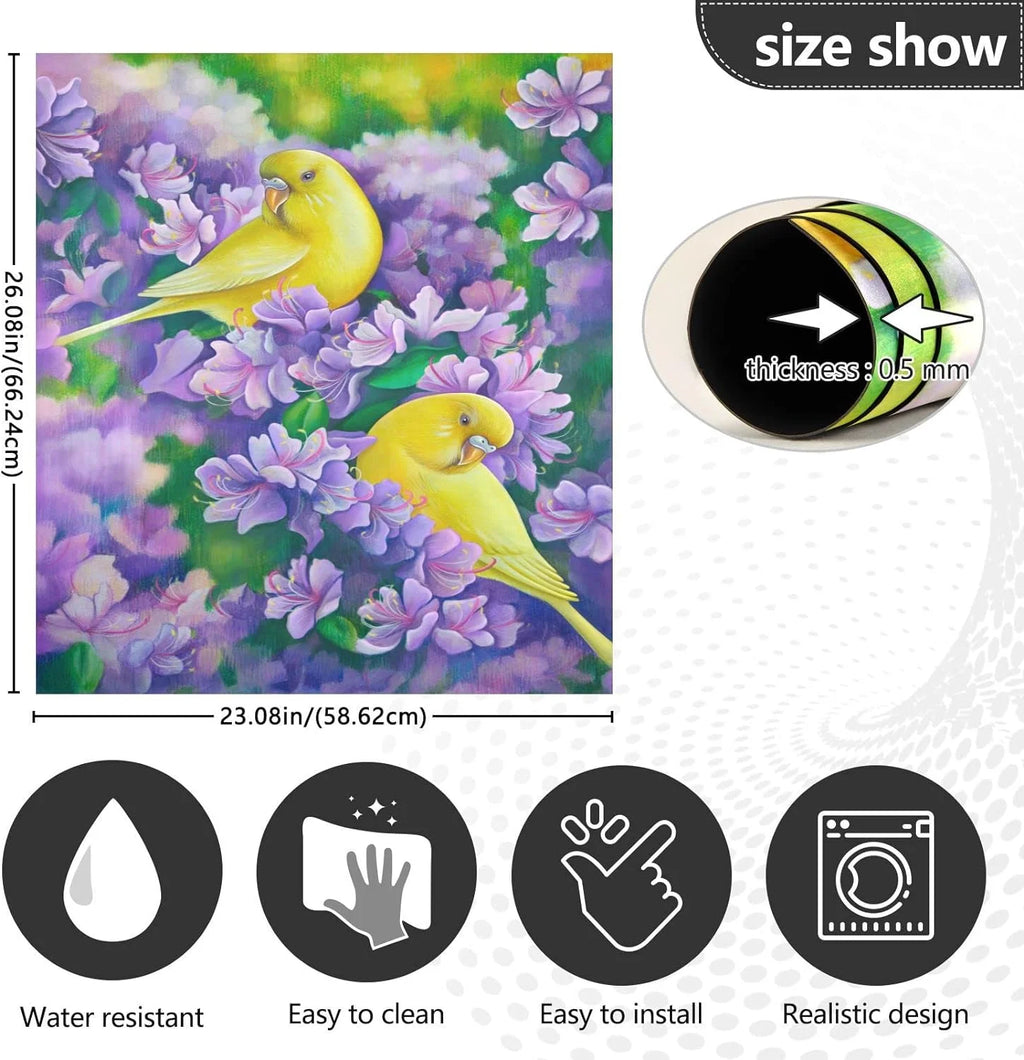 Yellow Parrots Magnetic Dishwasher Sticker 23x26in I949