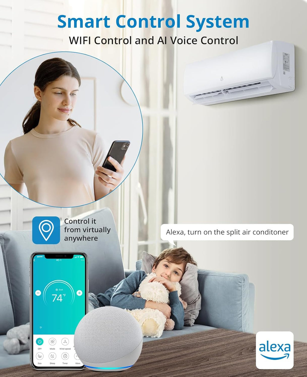 12,000 BTU Mini Split AC with Heat Pump V749