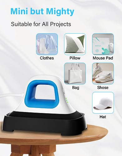 Mini Heat Press 7"x 3.8" Hand held Iron Press (Blue) D212957