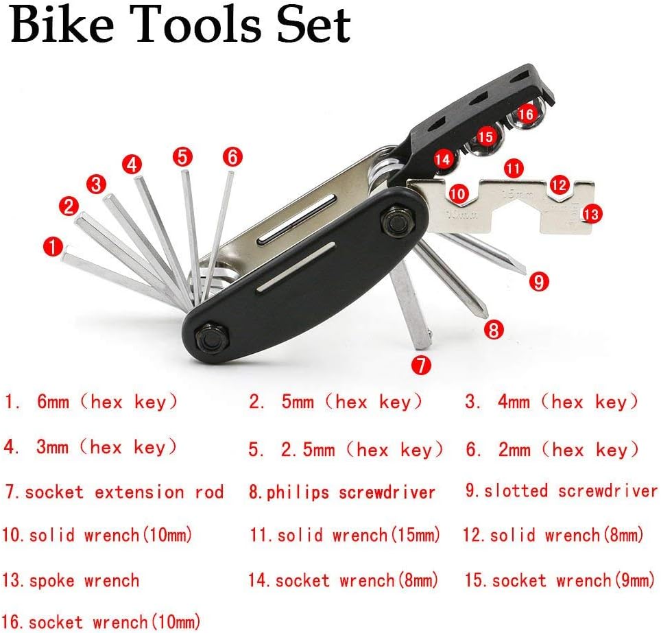 16-in-1 Multi-Function Bike Mechanic Repair Tool Kit B4394