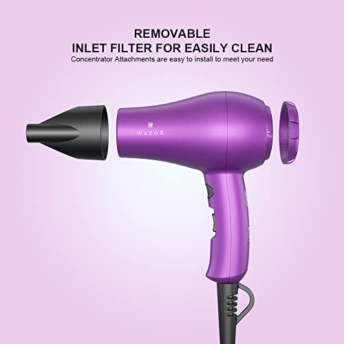 Compact 1000W Blow Dryer with Concentrator, Purple B8026