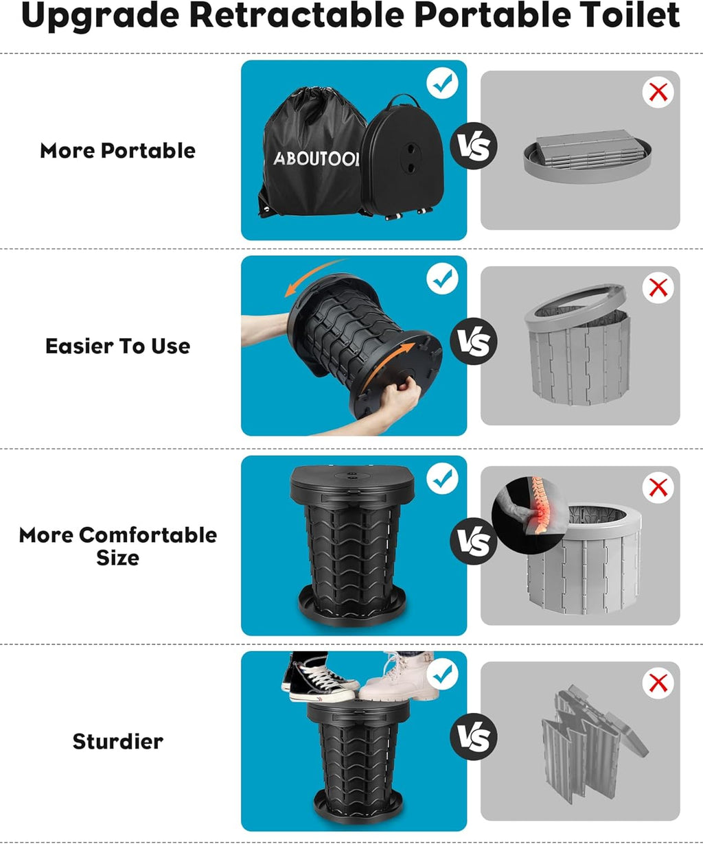 Portable Toilet with 20 Toilet Bags Q552