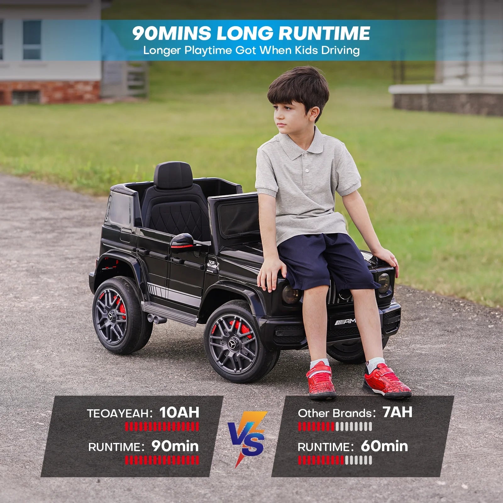 Black 12 V 10Ah Kids Ride on Car L28536