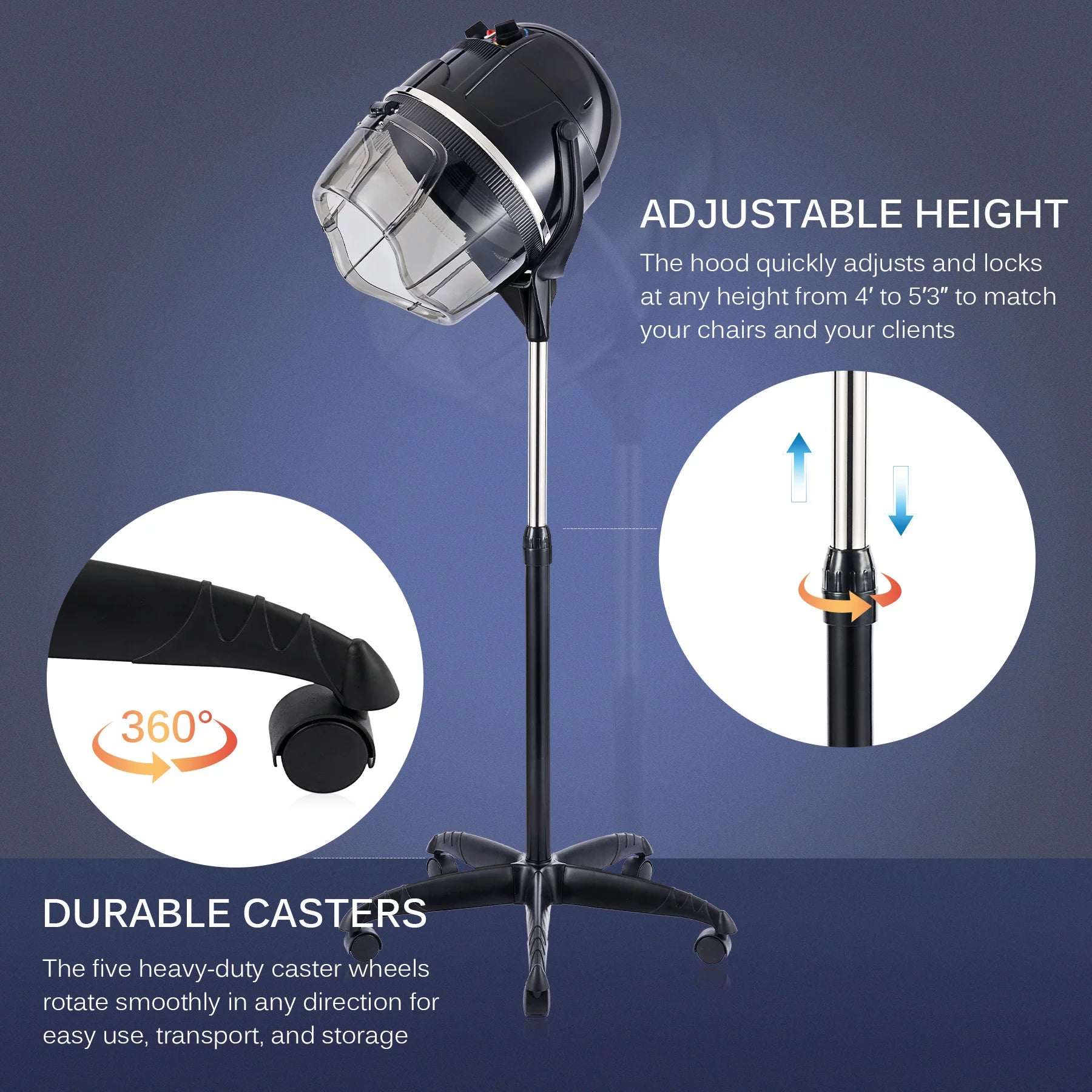 Black 1300 Watts Hood Hair Dryer Z78725