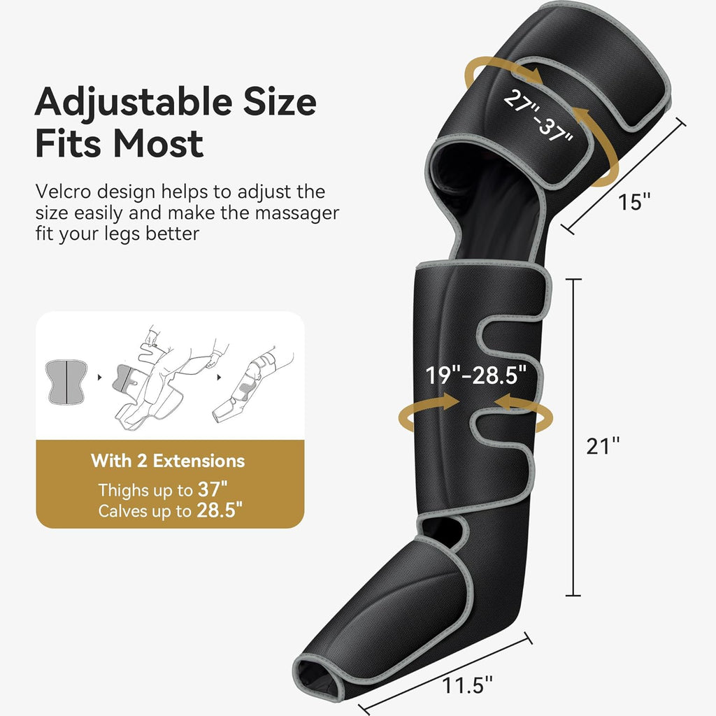 Full Leg Massager with Heat, Air Compression Massager for Foot Calf & Thigh D7103
