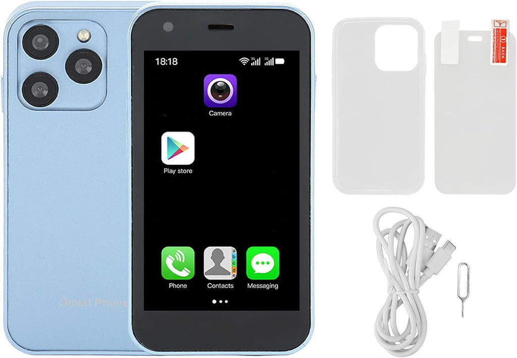 Mini 3G Smartphone, 3.0 Inch, HD Camera, Quad Core, Dual Sim, WiFi, 2GB 16GB, Blue H23533