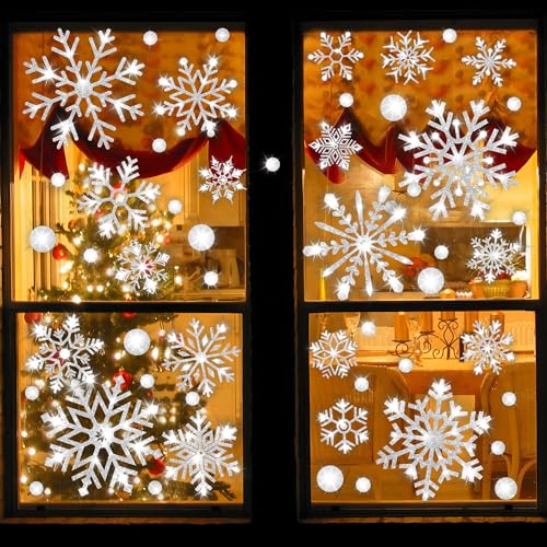 Extra Large Glitter Snowflake Window Clings H60599